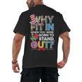 Why Fit In Doctor Teacher Cat In Hat Cool Autism Awareness Men Women Kids Men's Back Print T-Shirt, trending gift