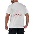Christmas Candy Cane Work Of Heart Fourth 4th Grade Teacher Men's Back Print T-Shirt, trending gift