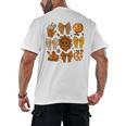 Coquette Teach Teacher Bows Thanksgiving Turkey Fall Autumn Men's Back Print T-Shirt, trending gift