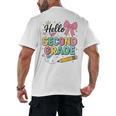 Cute Hello Second Grade Back To School Coquette Teacher Girl Men's Back Print T-Shirt, trending gift Cute Hello Second Grade Back To School Coquette Teacher Girl Men's Back Print T-Shirt, trending gift