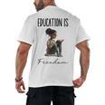 Education Is Freedom Teacher Books Black History Month Men's Back Print T-Shirt, trending gift Education Is Freedom Teacher Books Black History Month Men's Back Print T-Shirt, trending gift