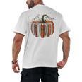 Halloween Teacher Librarians Fall Book Pumpkin Retro Reading Men's Back Print T-Shirt, trending gift