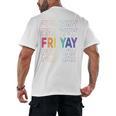 Happy Fri Yay Teacher Friday Saying Men's Back Print T-Shirt, trending gift