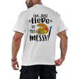 I'm Just Here To Get Messy Art Teacher Artist Painting Men's Back Print T-Shirt, trending gift