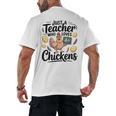 Just a Teacher Who Loves Chickens Chicken Farm Animal Lover Men's Back Print T-Shirt, trending gift