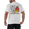 K Is For Kindergarten Teacher Pencil Apple Back To School Men's Back Print T-Shirt, trending gift K Is For Kindergarten Teacher Pencil Apple Back To School Men's Back Print T-Shirt, trending gift