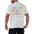 Kids AUTISM IS NOT A TRAGEDY IGNORANCE IS Proud Teacher Crew Men's Back Print T-Shirt, trending gift