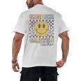 Kindergarten Teacher Team Hippie Smile Face Back To School Men's Back Print T-Shirt, trending gift Kindergarten Teacher Team Hippie Smile Face Back To School Men's Back Print T-Shirt, trending gift