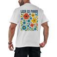 Leer Es Poder Cute Floral Boho Spanish Teacher Reading Men's Back Print T-Shirt, trending gift Leer Es Poder Cute Floral Boho Spanish Teacher Reading Men's Back Print T-Shirt, trending gift