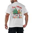 One Merry Teacher Groovy Christmas Tree Pjs Xmas Teacher Men's Back Print T-Shirt, trending gift One Merry Teacher Groovy Christmas Tree Pjs Xmas Teacher Men's Back Print T-Shirt, trending gift