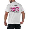 Preschool Teacher In October We Wear Pink Breast Cancer Men's Back Print T-Shirt, trending gift