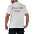 READING ROCKS English Teacher ELA ABCD Read Star Kinder Men's Back Print T-Shirt, trending gift READING ROCKS English Teacher ELA ABCD Read Star Kinder Men's Back Print T-Shirt, trending gift
