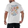 Teach Them Love Them Watch Them Grow Retro Teacher Floral Men's Back Print T-Shirt, trending gift
