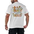 I Teach Tiny Humans About Jesus Christian Teacher Religious Men's Back Print T-Shirt, trending gift