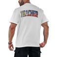 Teacher Filipino Vintage Heritage DNA Flag Men's Back Print T-Shirt, trending gift