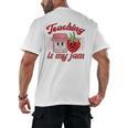 Teaching Is My Jam Cute Strawberry For Women Teachers Men's Back Print T-Shirt, trending gift