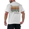 Thankful Teacher Thanksgiving Fall Pumpkin Turkey Men's Back Print T-Shirt, trending gift