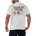 Trick Or Teach Candy Corn Pumpkin Ghost Teacher Men's Back Print T-Shirt, trending gift