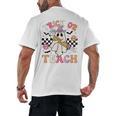 Trick Or Teach Groovy Teacher Halloween Retro Floral Ghost Men's Back Print T-Shirt, trending gift
