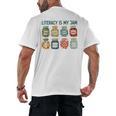 Women Literacy Is My Jam Literacy Teacher Reading Teacher Men's Back Print T-Shirt, trending gift