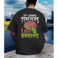 3rd Grade Teachers Love Brains Zombie Teacher Halloween Men's Back Print T-Shirt, funny gift 3rd Grade Teachers Love Brains Zombie Teacher Halloween Men's Back Print T-Shirt, funny gift