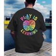 Apple Retro Play Is Learning Kindergarten Teacher Daycare Men's Back Print T-Shirt, funny gift Apple Retro Play Is Learning Kindergarten Teacher Daycare Men's Back Print T-Shirt, funny gift