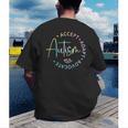 Autism Awareness Accept Adapt Advocate Autism Mom Teacher Men's Back Print T-Shirt, funny gift