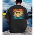Back To School Groovy Smile Preschool Teachers Students Kids Men's Back Print T-Shirt, funny gift