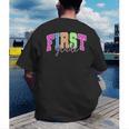 Back To School Neon Checkered First Grade Colorful Teacher Men's Back Print T-Shirt, funny gift Back To School Neon Checkered First Grade Colorful Teacher Men's Back Print T-Shirt, funny gift