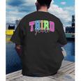 Back To School Neon Checkered Third Grade Colorful Teacher Men's Back Print T-Shirt, funny gift Back To School Neon Checkered Third Grade Colorful Teacher Men's Back Print T-Shirt, funny gift