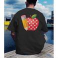 Back To School Pencil And Apple Teacher Student Men's Back Print T-Shirt, funny gift Back To School Pencil And Apple Teacher Student Men's Back Print T-Shirt, funny gift