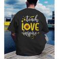 Back To School Teach Love And Inspire Teacher Sunflower Men's Back Print T-Shirt, funny gift