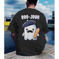 Boo Jour Ghost French Teacher Vintage Teacherlife Groovy Men's Back Print T-Shirt, funny gift