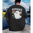 Books Halloween Librarian Teacher Reader Reading Book Lover Men's Back Print T-Shirt, funny gift