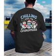 Chillin With My Snowmie Women Christmas Snowman Teacher Snow Men's Back Print T-Shirt, funny gift Chillin With My Snowmie Women Christmas Snowman Teacher Snow Men's Back Print T-Shirt, funny gift