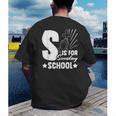 Christian Teacher S Is For Sunday School Essentials Men's Back Print T-Shirt, funny gift