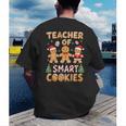 Christmas Teacher Of Smart Cookies Gingerbread Man Teaching Men's Back Print T-Shirt, funny gift
