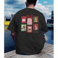 Christmas Teacher Stamps Men's Back Print T-Shirt, funny gift