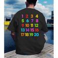 Counting 1-10 Learn To Count Number School Kids Teacher Men's Back Print T-Shirt, funny gift