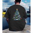 DNA Helix Christmas Tree Scientist Biology Science Teacher Men's Back Print T-Shirt, funny gift
