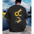 Dragonfly Sunflower Teacher Growth Mindset Choose To Shine Men's Back Print T-Shirt, funny gift Dragonfly Sunflower Teacher Growth Mindset Choose To Shine Men's Back Print T-Shirt, funny gift