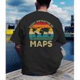 Easily Distracted By Maps Geography Teacher Men's Back Print T-Shirt, funny gift Easily Distracted By Maps Geography Teacher Men's Back Print T-Shirt, funny gift