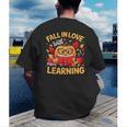 Fall In Love With Learning Pumpkin Thanksgiving Teacher Fall Men's Back Print T-Shirt, funny gift Fall In Love With Learning Pumpkin Thanksgiving Teacher Fall Men's Back Print T-Shirt, funny gift