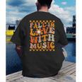 Fall In Love With Music Groovy Thanksgiving Music Teacher Men Women Girls Kids Men's Back Print T-Shirt, funny gift Fall In Love With Music Groovy Thanksgiving Music Teacher Men Women Girls Kids Men's Back Print T-Shirt, funny gift