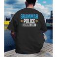 Grammar Police Comma Unit English Teacher Grammar Teacher For Men Women Men's Back Print T-Shirt, funny gift