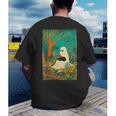 Groovy Ghost Reading Book Cat Halloween Ghost Teacher Men's Back Print T-Shirt, funny gift