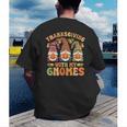 Groovy Thanksgiving With My Gnomie Women Teacher Fall Gnome Men's Back Print T-Shirt, funny gift Groovy Thanksgiving With My Gnomie Women Teacher Fall Gnome Men's Back Print T-Shirt, funny gift
