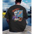Halloween Skeleton Geography Teacher Pumpkin Bats Classroom Men's Back Print T-Shirt, funny gift Halloween Skeleton Geography Teacher Pumpkin Bats Classroom Men's Back Print T-Shirt, funny gift