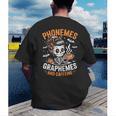 Halloween Skeleton Teacher Phonemes Graphemes Caffeine Lover Men's Back Print T-Shirt, funny gift