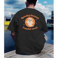 Halloween Teacher Crew Spooky Season Retro Ghost Men's Back Print T-Shirt, funny gift